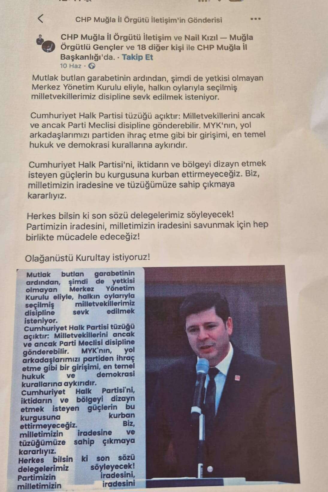 CHP Muğla Eski İl Başkanı Nail Kızıl'ın Disiplin Sevkine İlişkin Gerekçeler Ortaya Çıktı 2